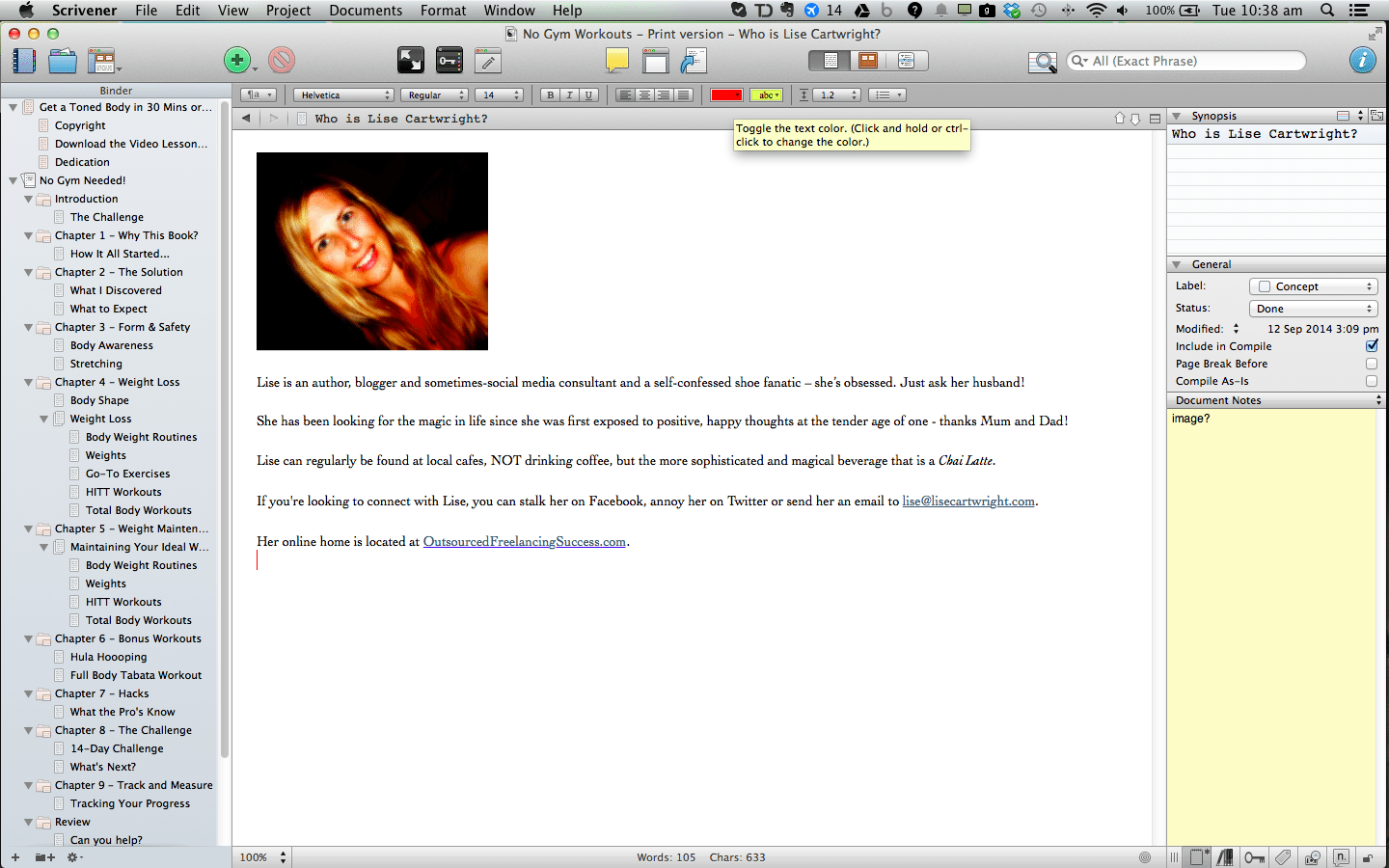 Revision Mode - Scrivener (see red square beside yellow 'pop out' box)