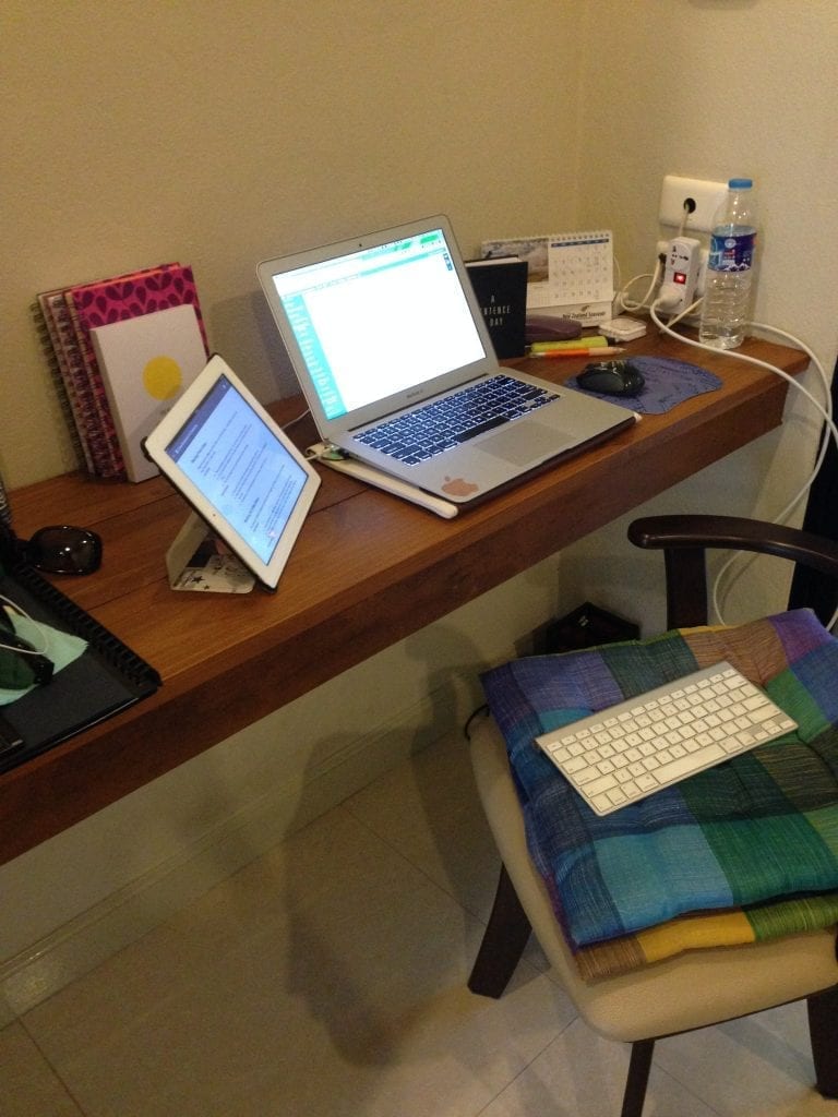 Lise's desk in Chiang Mai