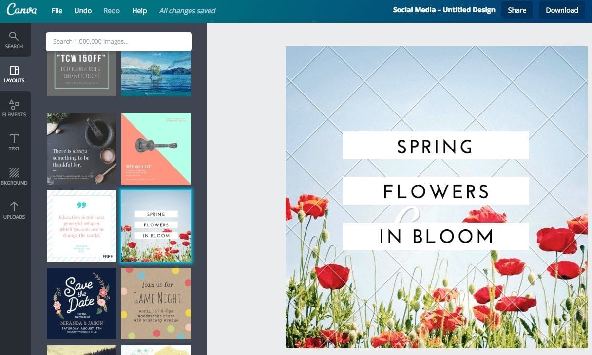 How to use Canva - choosing a layout