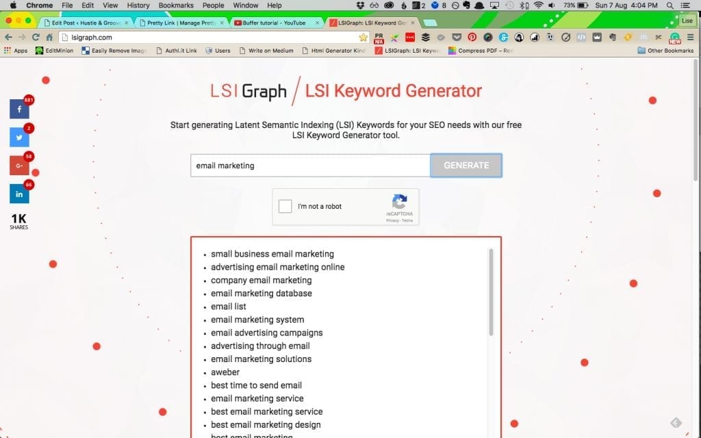 How to use LSI Graph keywords