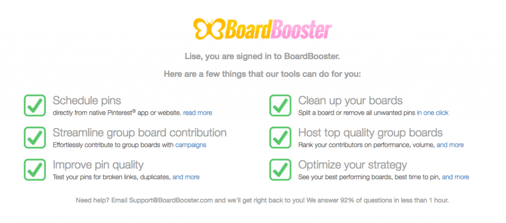 Using Boardbooster and Pinterest